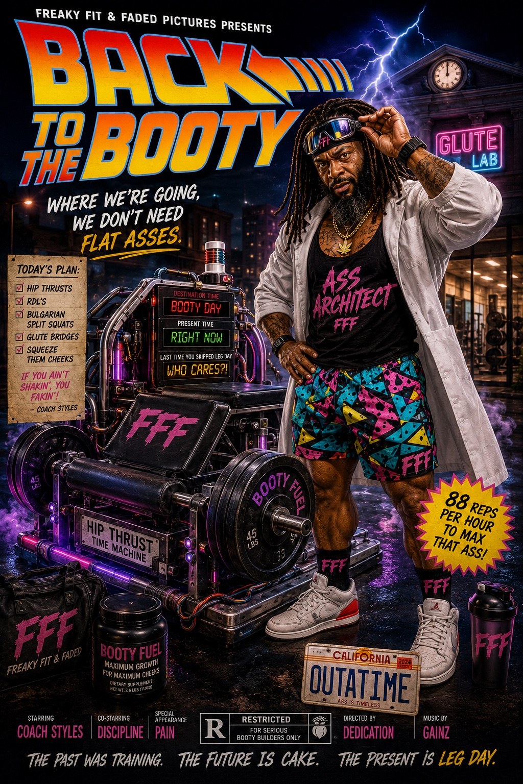 BACK TO THE BOOTY Freaky Fit & Faded poster