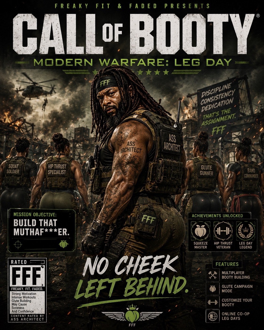 CALL OF BOOTY Freaky Fit & Faded poster
