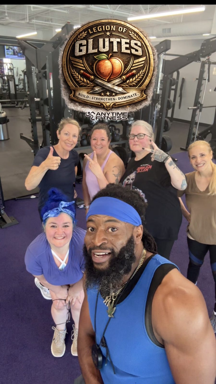 Coach Styles with the Legion of Glutes crew at Anytime Fitness